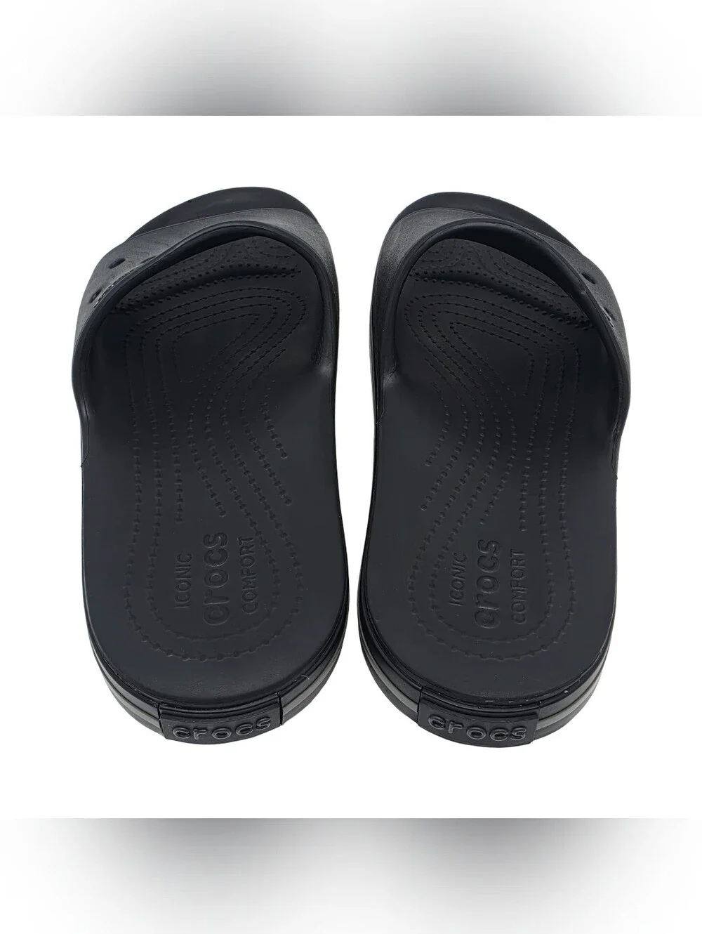 Crocs Crocband III Slide Sandals Black Gray 10M, 12W